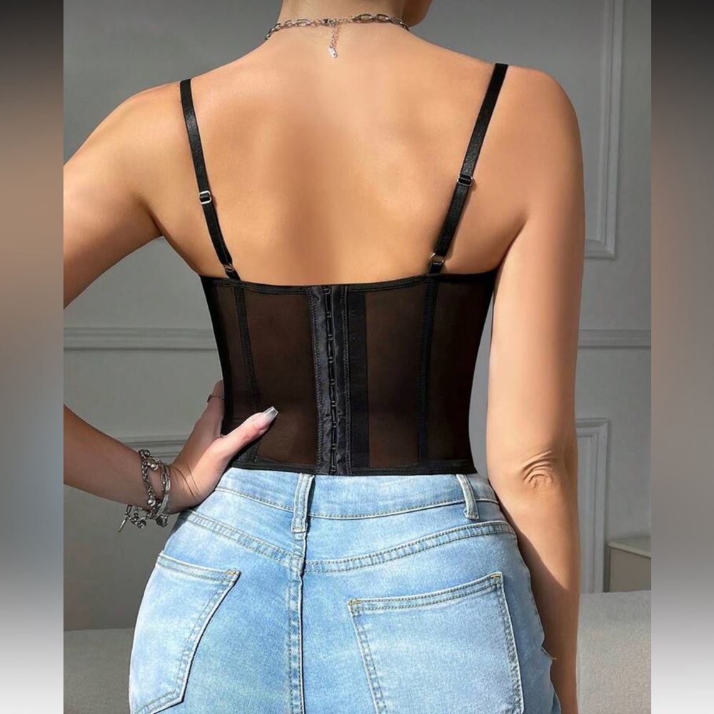 Luxe black corset crop top bralette - Picture 3 of 6